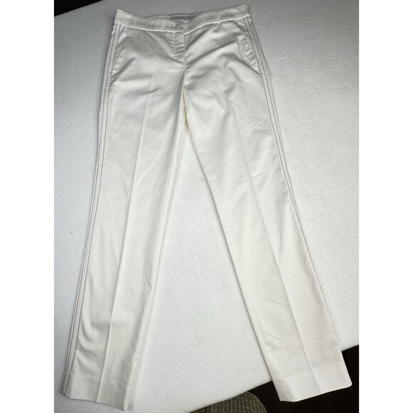 Fabiana Filippi Work Pants Womens Size Small Made In Italy Slacks white silver - Picture 1 of 15